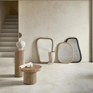 Standing Rattan Mirror