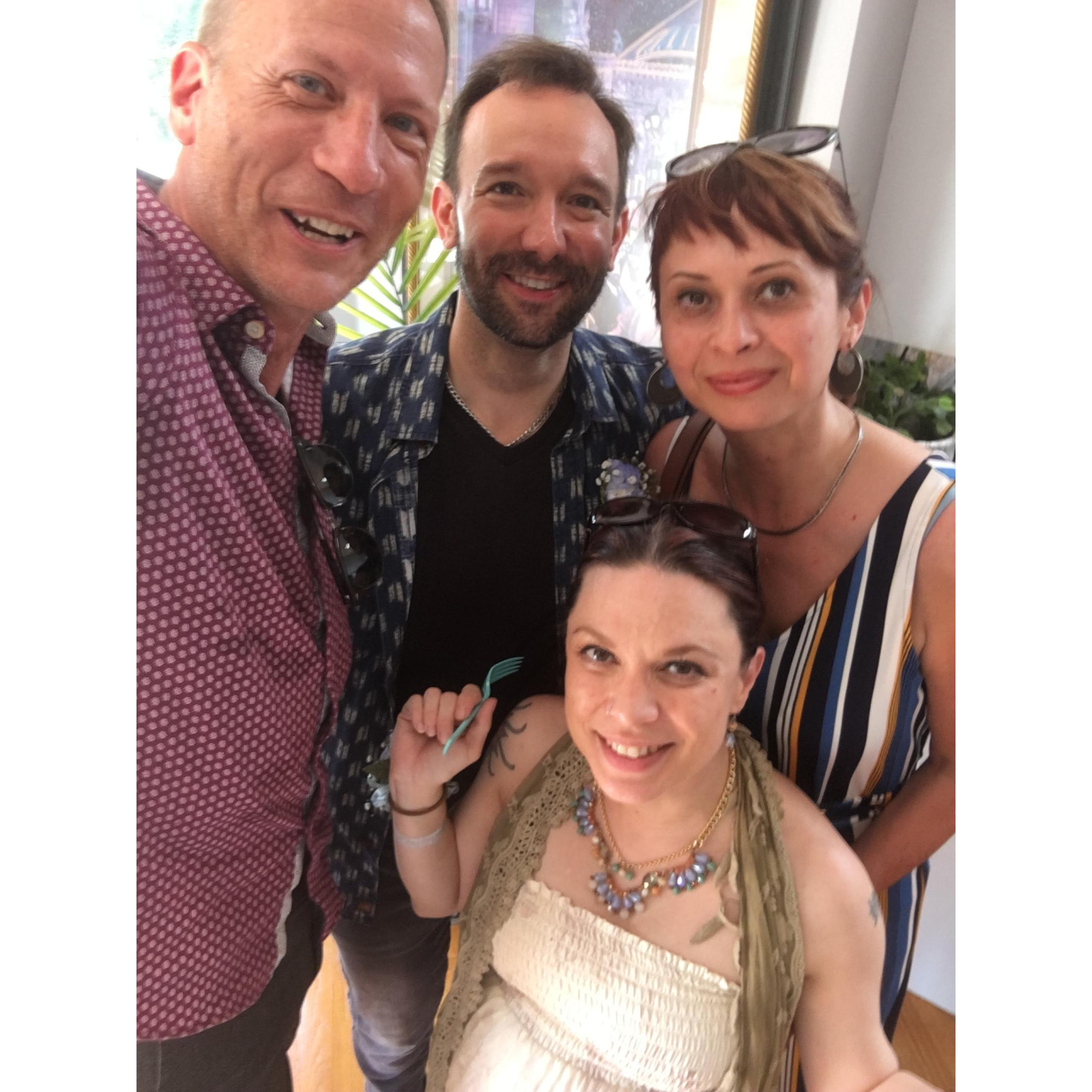 Among Dilyana's friends, Liam first met Andrew and Amy, at their baby shower, and they approved ... at least, enough for dear Andrew to agree later to be our officiant and marry us!