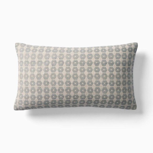 Honeycomb Pillow Cover, 12x21, Arctic Blue