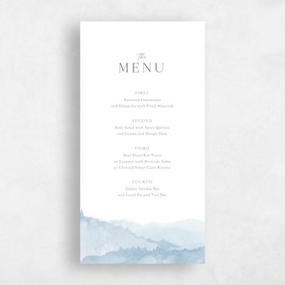 Blue Destination Wedding Menu - Denver