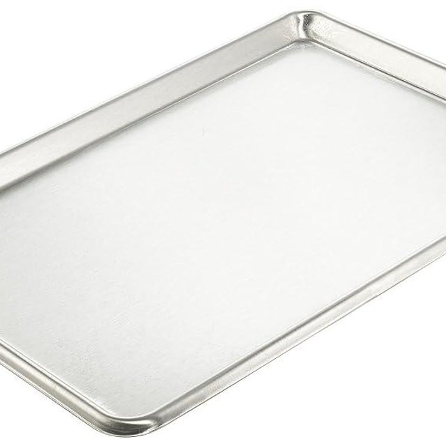 Winco Commercial-Grade Stainless Steel Sheet Pan, Open Bead, 20 Gauge, Half Size