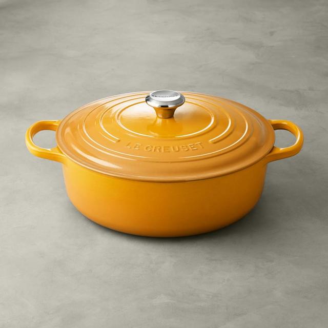 Le Creuset Signature Enameled Cast Iron Round Wide Dutch Oven, 6 3/4-Qt., Nectar