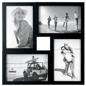 Malden 4x6 4-Opening Matted Collage Picture Frame, Displays Four, Black