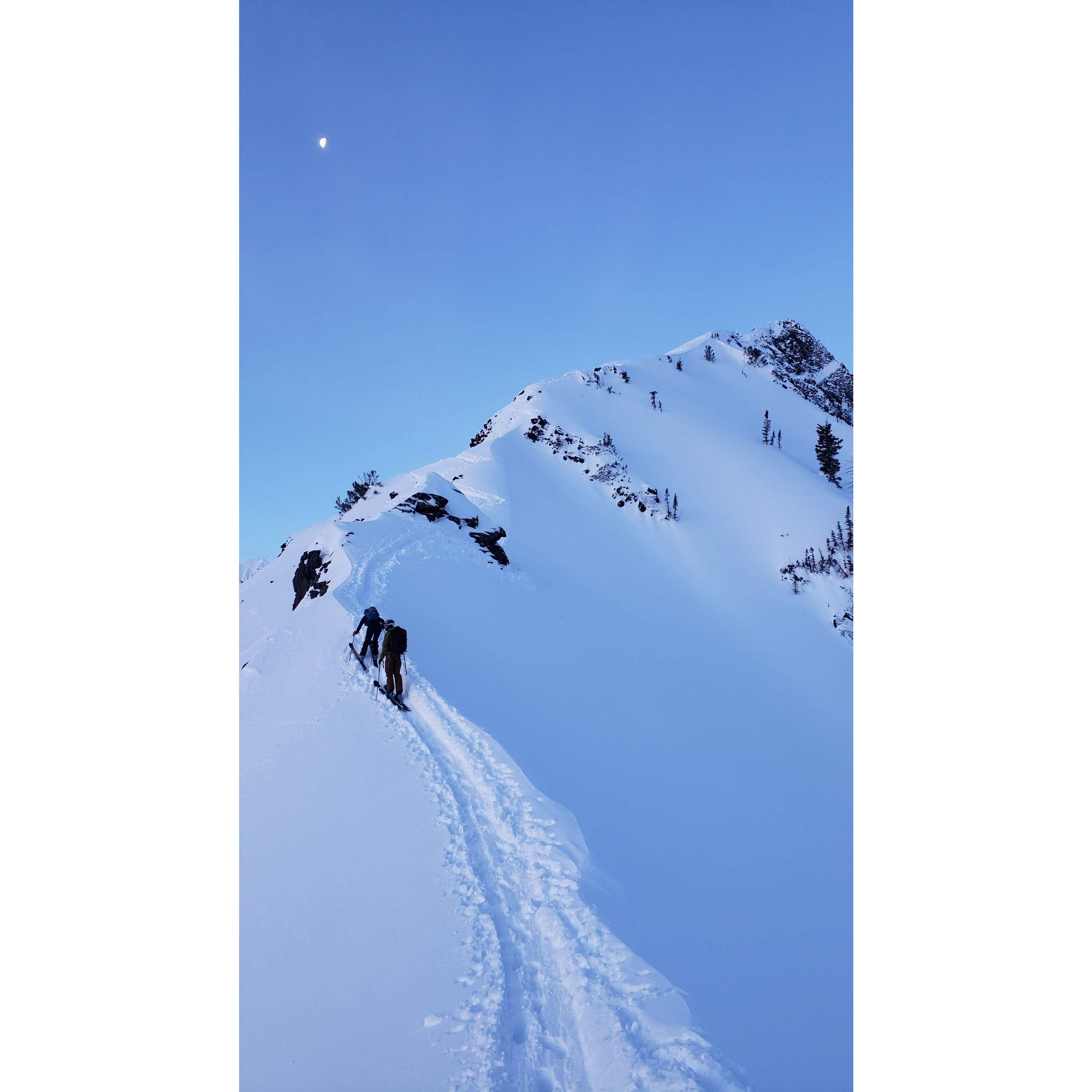 Skinning up to Mt Superior.