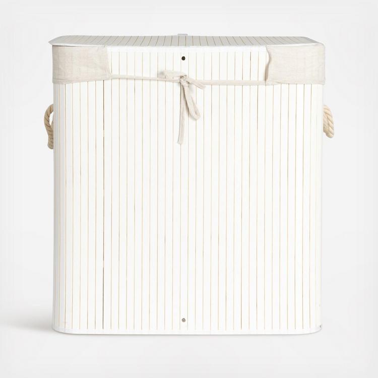 Household Essentials, Bamboo Double Laundry 39-Gallon Hamper with Rope Handle | Zola