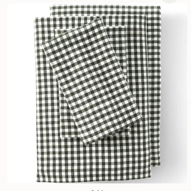 Comfy Super Soft Cotton Flannel Plaid Bed Sheet Set - 5oz