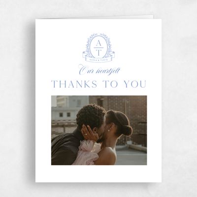 Dark Pastel Blue Wedding Thank You - Hetherton Photo