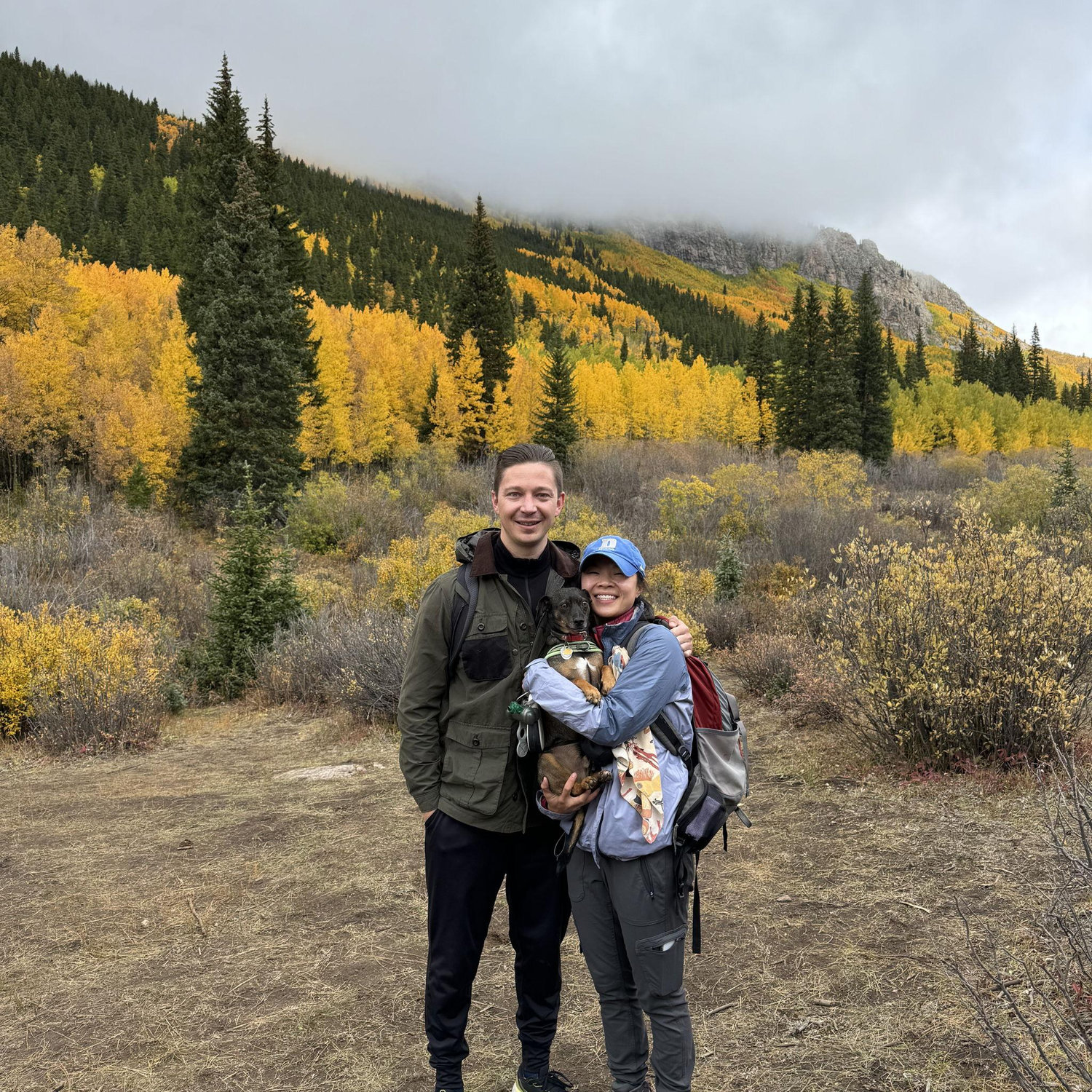 Golden hour hikes in Colorado with our pup, Tobias