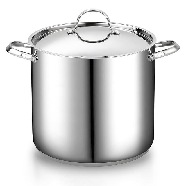 Cooks Standard 18/10 Stainless Steel Stockpot 24-Quart, Classic Deep Cooking Pot Canning Cookware with Stainless Steel Lid, Silver