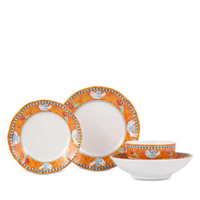 VIETRI Melamine Campagna Uccello 4-Piece Place Setting
