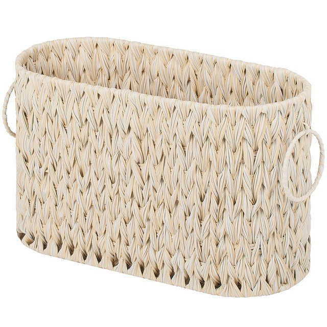 GRANNY SAYS Toilet Paper Storage, Toilet Paper Basket for Bathroom Storage, Toilet Paper Holder Stand, Toilet Paper Organizer for 6 Mage Rolls, Wicker Storage Basket Free Standing, Butter Milk