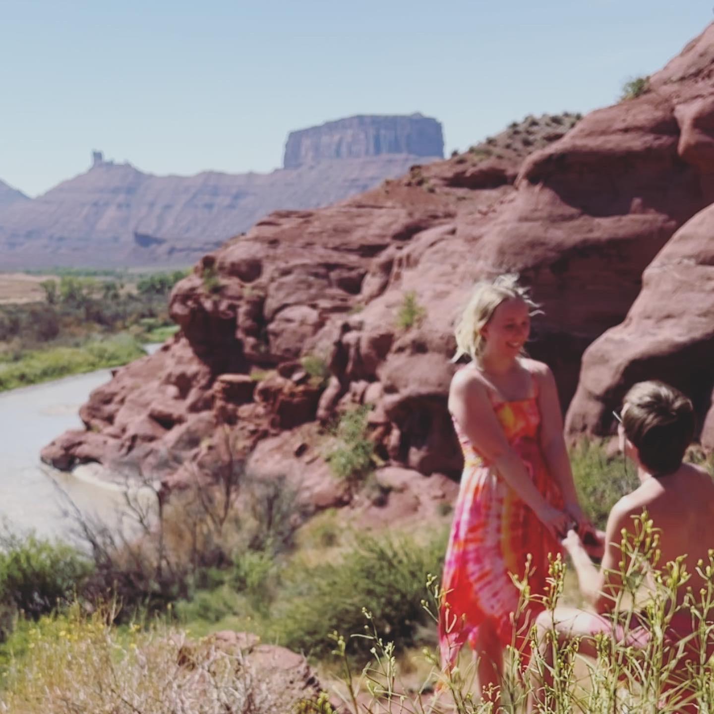 We got engaged on our favorite river to run. Kirby proposed in our favorite canyon near Castle Valley in Moab, Utah.