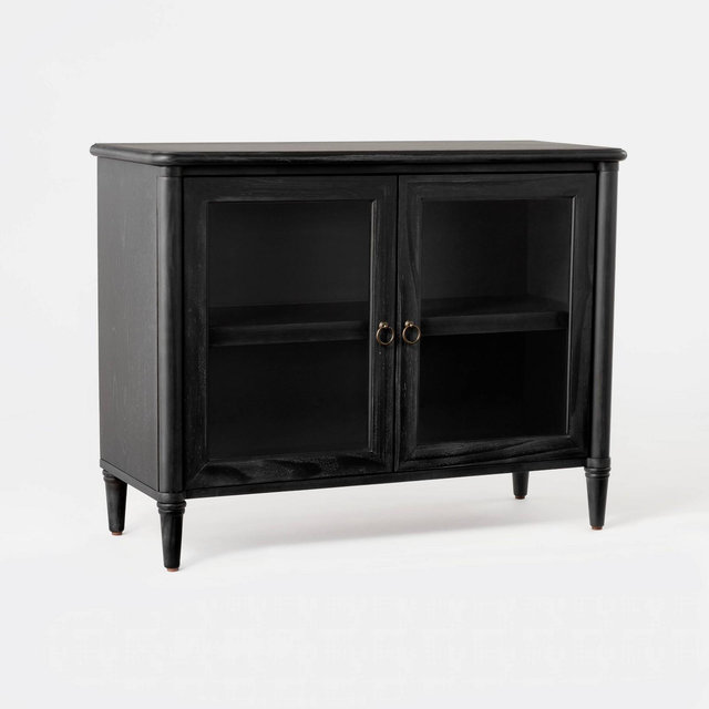 Killybrooke 2 Door Glass Cabinet Black - Threshold™ designed with Studio McGee