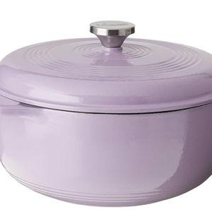 Lodge Essential Enamel Cast Iron Dutch Oven - Perfect for Bread Baking, Braising, Marinating & Slow Cooking - Features Moisture-Sealing Lid & Dual Handles - Kitchen Essentials - 6 Quarts - Lilac