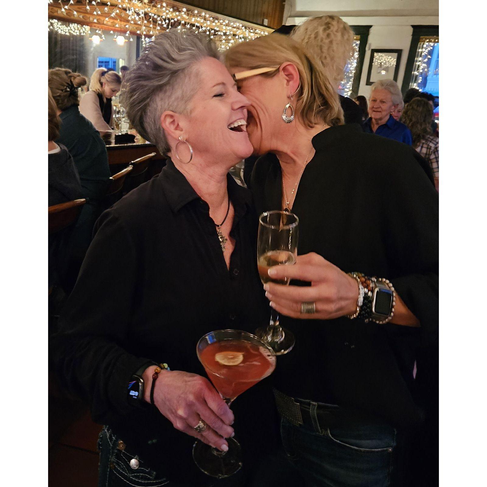 Our first outing in Plymouth as a couple. We'll leave it to you to determine what Jill is whispering in Lisa's ear haha.