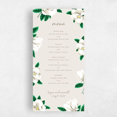 Beige Greenery Wedding Menu - Morningside