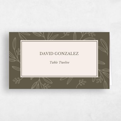 Green Typography Wedding Place Card - Norcross