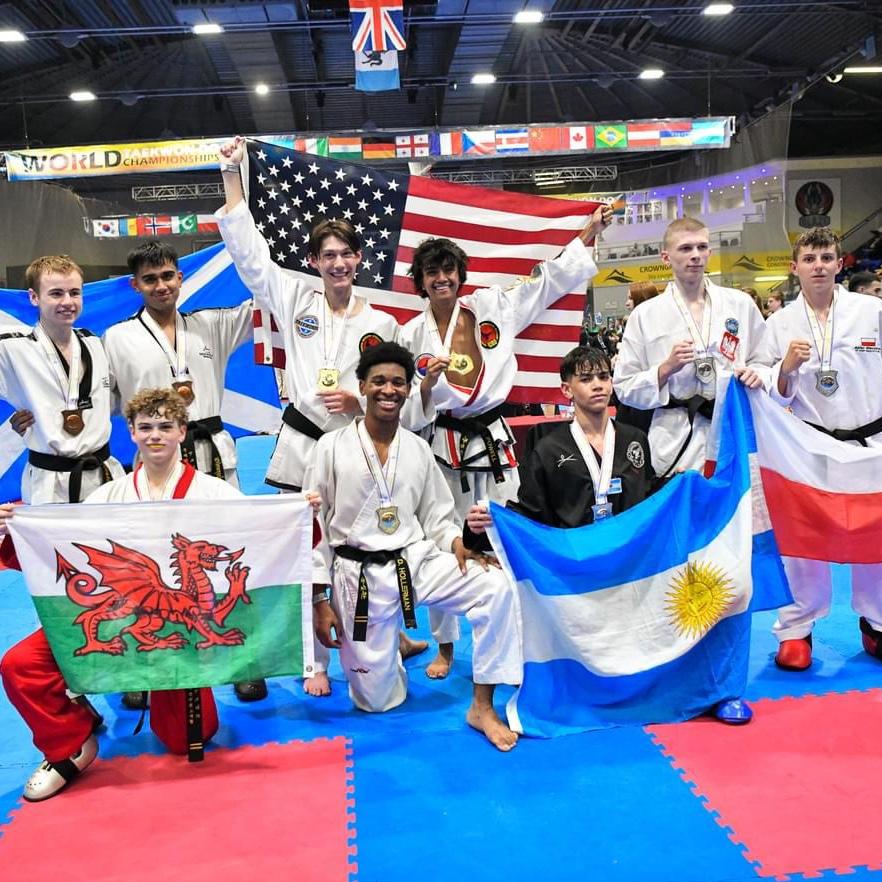 Our first trip overseas. Pictured is Ian's tag team gold medal with his teammates. One of two medals he brought back home, plus a girlfriend ;)