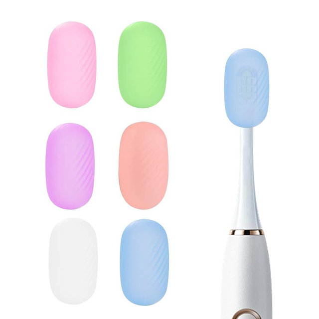 HEBEILF 6 Pcs Toothbrush Covers Toothbrush Covers Caps，Replaceable Electric Toothbrush Head Cover Silicone Toothbrush Protector Cap for Household Travel, Bathroom, Gym，Camping