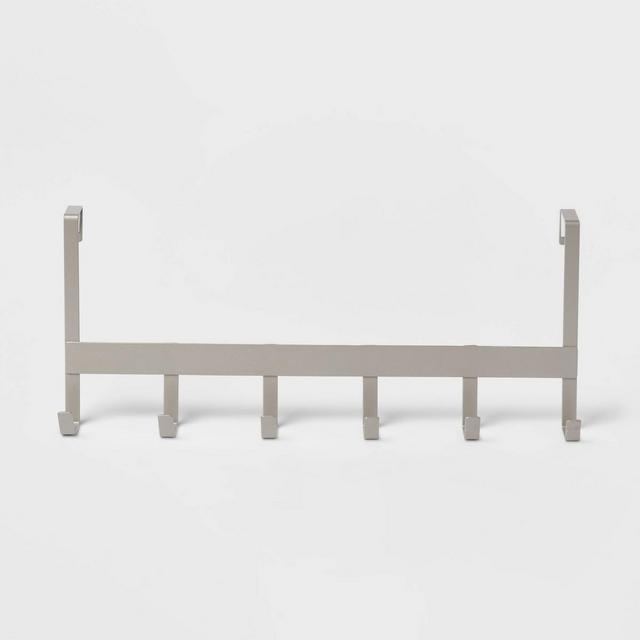 Large Over the Door Hook 6 Hooks Brushed Nickel - Brightroom™