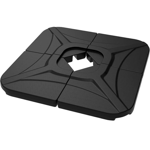 wikiwiki Compact Base 230 Lbs Offset Patio Umbrella Base Umbrella Weighted Base Water & Sand Filled Weights Plate Set, for Offset Hanging Umbrella & Cantilever Umbrella (Black)