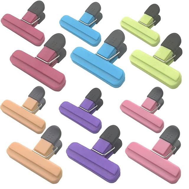 12Pack Chip Bag Clips - Assorted Sizes Food Bag Clips Plastic Heavy Seal Grip