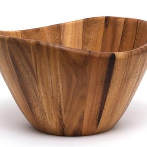 Lipper International 1174 Acacia Wave Serving Bowl for Fruits or Salads, Large, 12" Diameter x 7" Height, Single Bowl