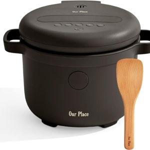 Our Place Rice Cooker | 6-Cup Compact Rice Cooker with Ceramic Nonstick Inner Pot | Fuzzy Logic Multi-Cooker for White & Brown Rice, Oatmeal & Grains | Delay Timer & Auto Keep Warm | Char