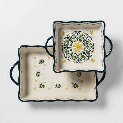 2pk Stoneware Indo with Scallop Bakeware Set - Opalhouse™