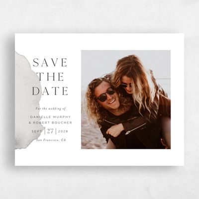 Pewter Gray, Grey Wedding Save the Date - Cello Photo