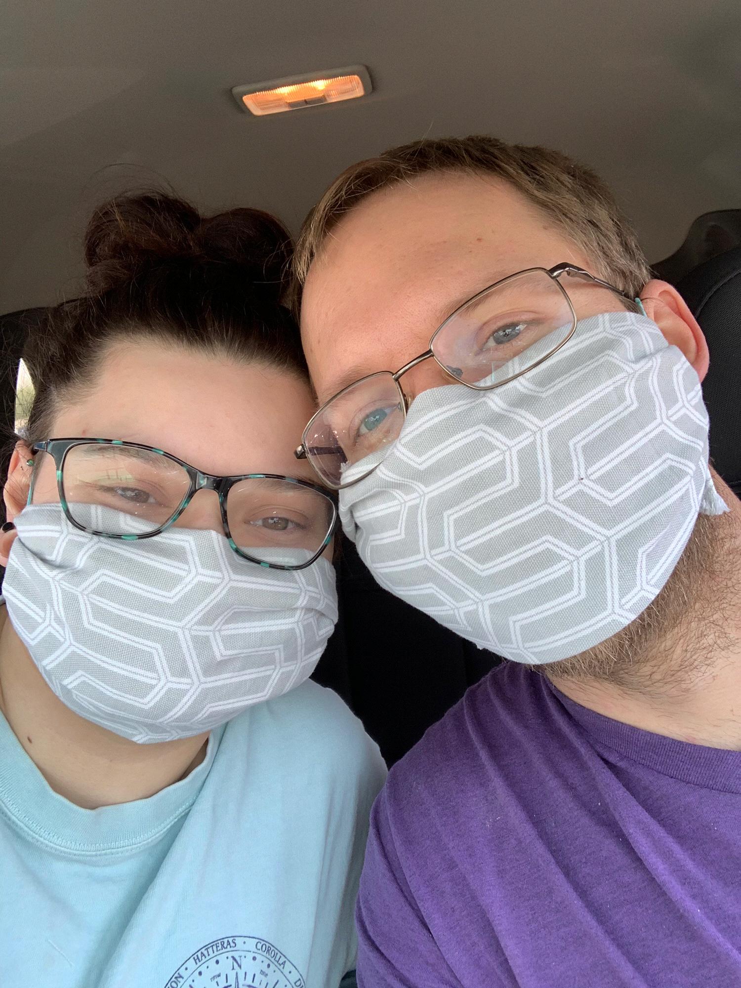 The pandemic comes to Lubbock! Our first makeshift masks
