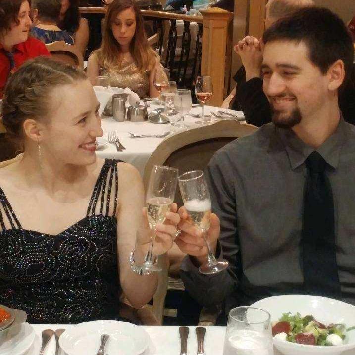 Post proposal, The only time I have ever witnessed Grace holding alcohol outside of communion... and she's happy!!!