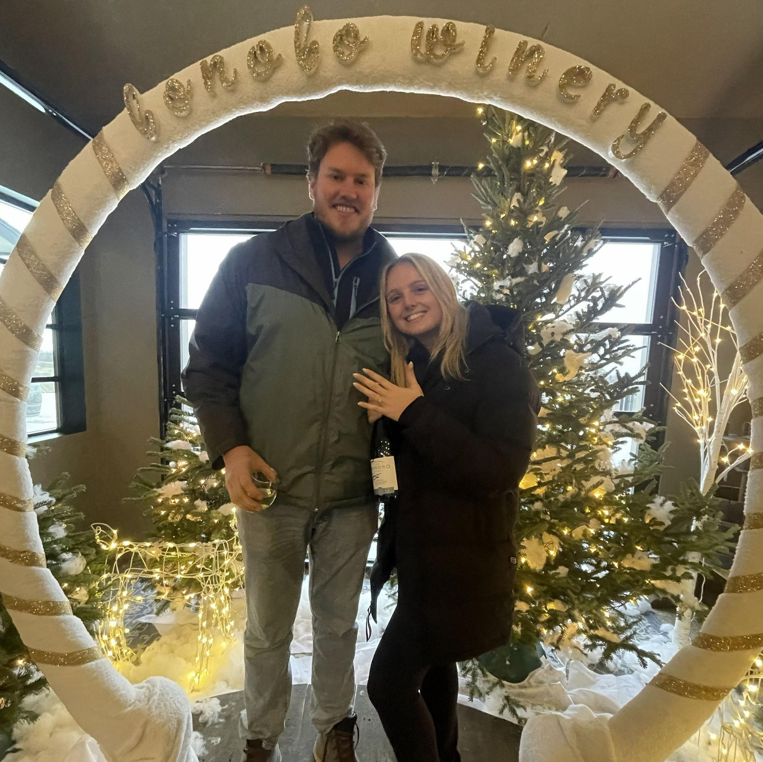Erica was super excited because her favorite actress and owner of the winery Bonobo, Amy Smart, was there at the NYE party. The owners congratulated us with a bottle of champagne as a keepsake.