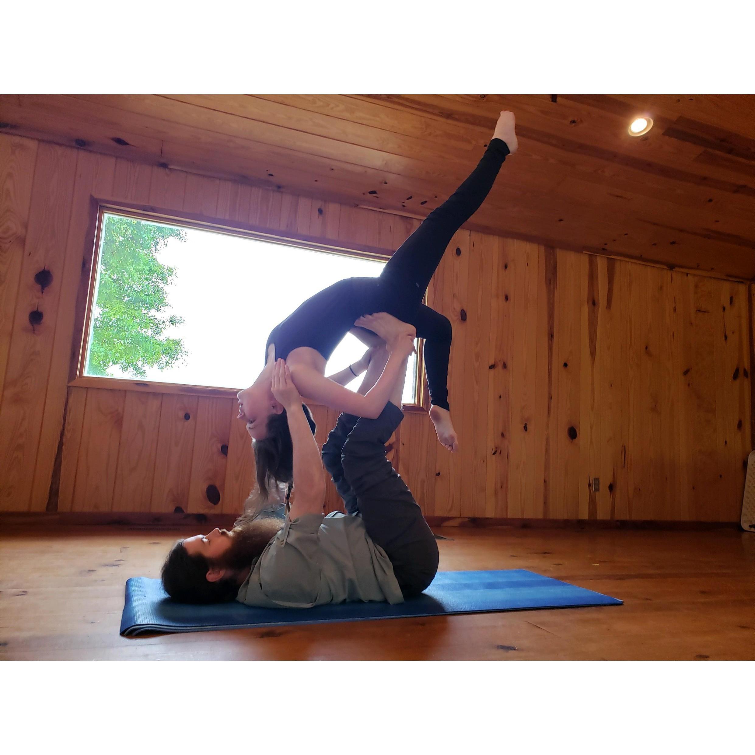 Also from the Lower Flint River Paddle in 2019. Emily, following a regular yoga class, taught an impromptu Acro Yoga class.