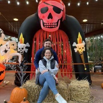 Celebrating Halloween at the park across the street from our apartment