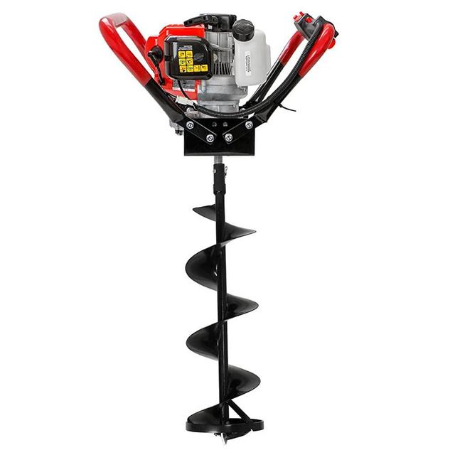 XtremepowerUS V-Type 55CC 2 Stroke Gas Ice Post Hole Digger W/Ice Auger Bit