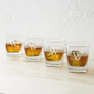 Personalized Rocks Glass, Set of 4
