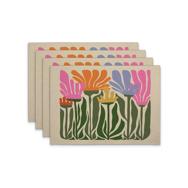 CounterArt Matisse Garden Premier Fabric Placemats, Set of 4