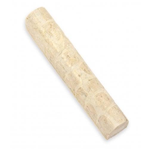 Jerusalem Stone Mezuzah Case, off-White - 4.3" Length