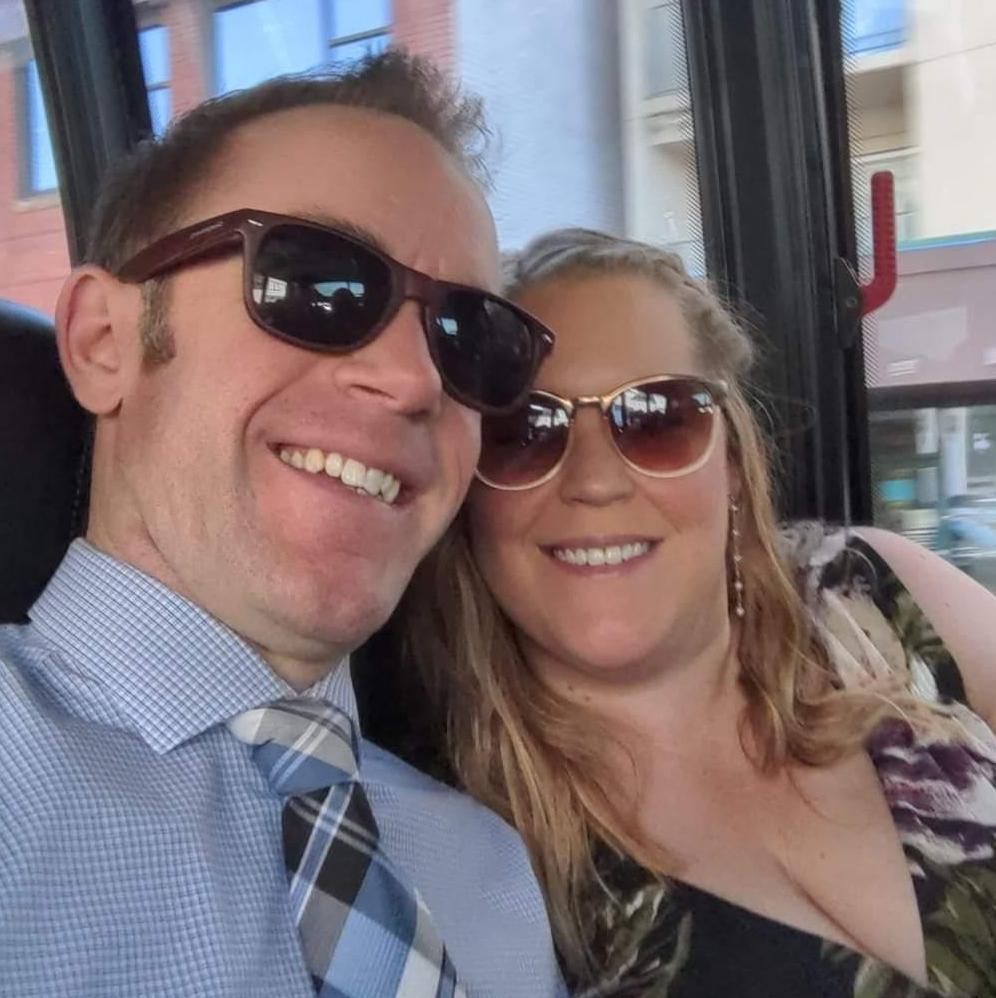 On our way to Erin and Bill's wedding