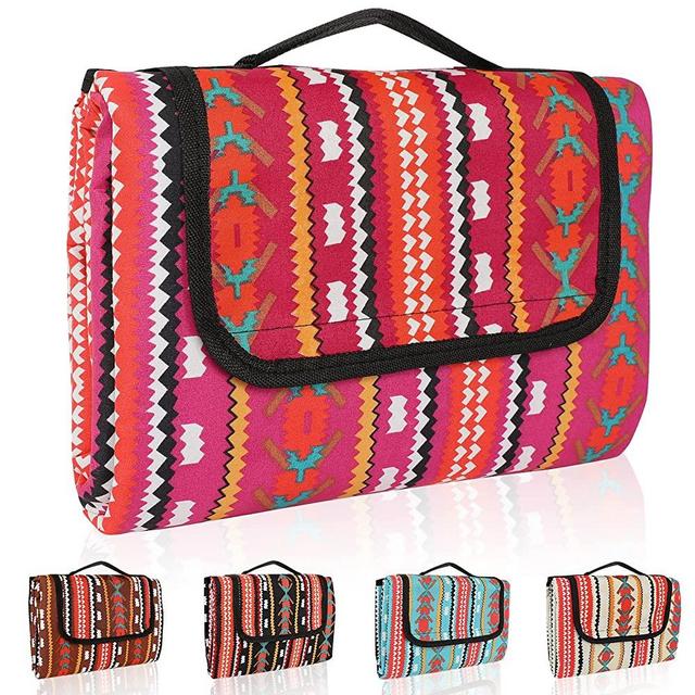 Picnic Blanket, Outdoor Blanket Extra Large(60" x 80"), Waterproof, Sand Proof, Foldable Portable Blanket for Travel/ Camping/ Hiking/ Outdoor/ Home/ Festivals(Red)