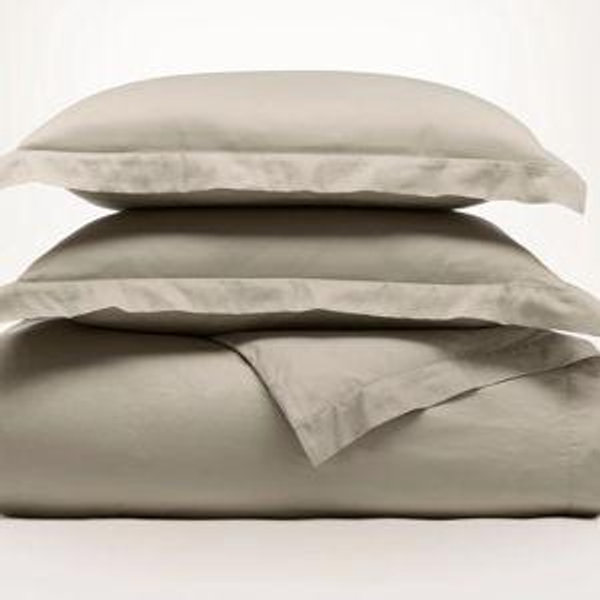 Signature Hemmed Duvet Set - Oak- Full/Queen
