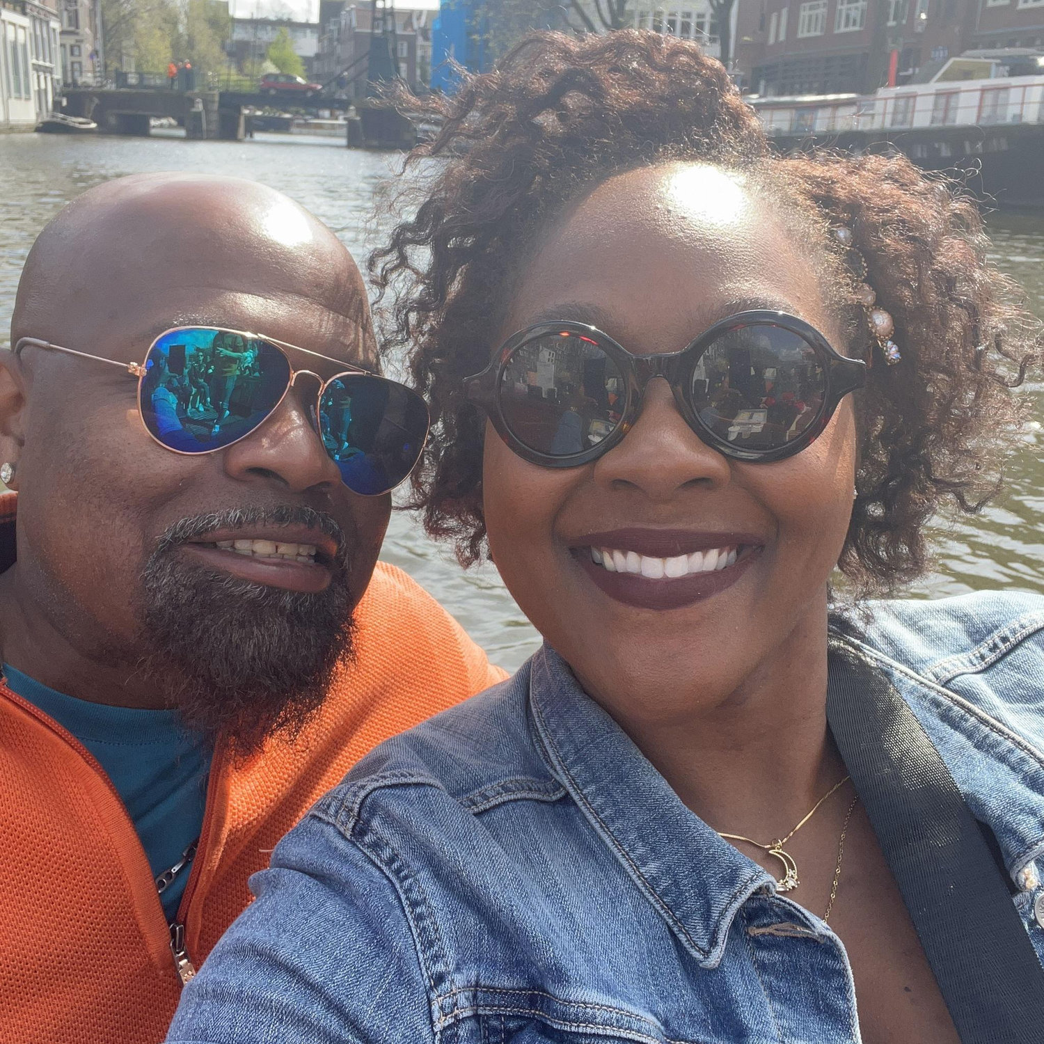 Our first canal ride in Amsterdam.