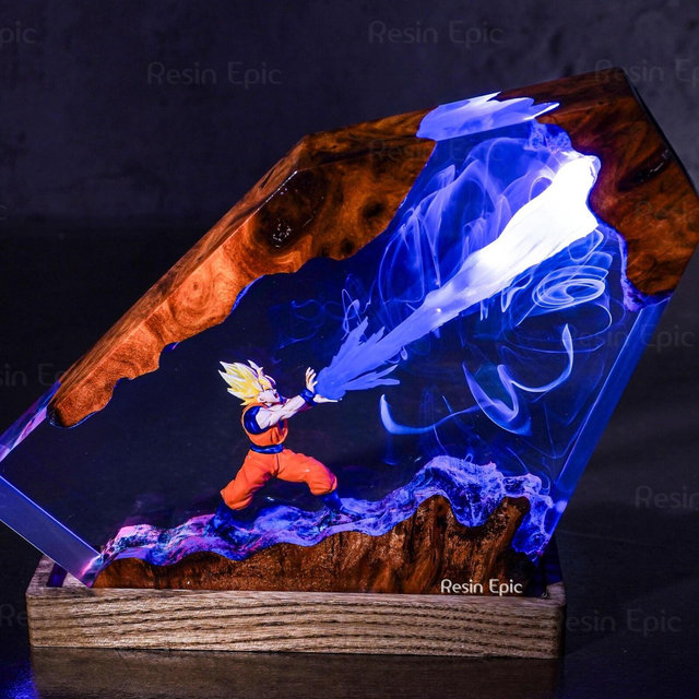 Super anime resin night light, playroom decore for him, unique gift for kids, anime resin lamp, gift for him, Back to school gift