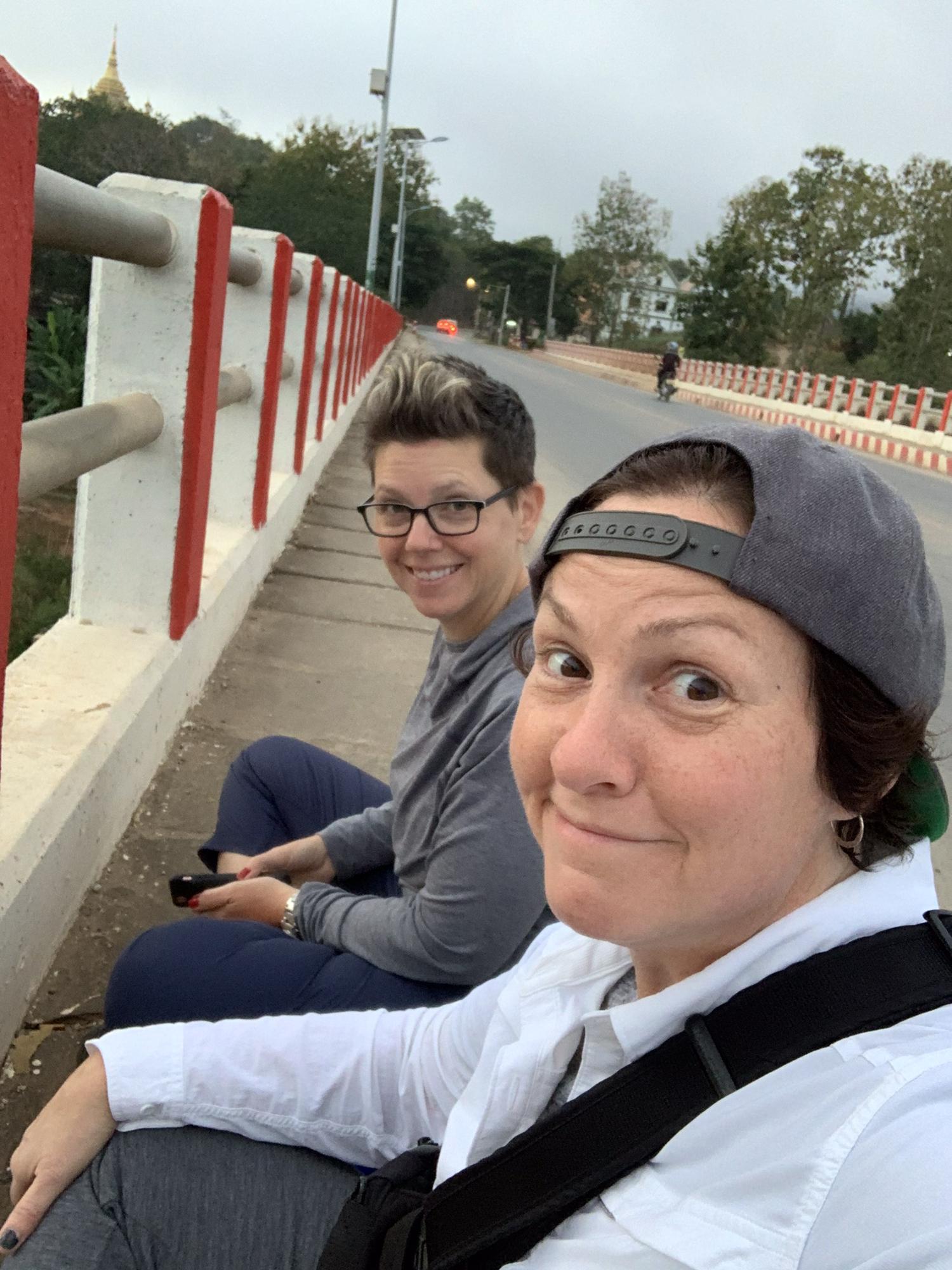 Sunrise on a bridge in Luang Prabang, Laos, November 2019