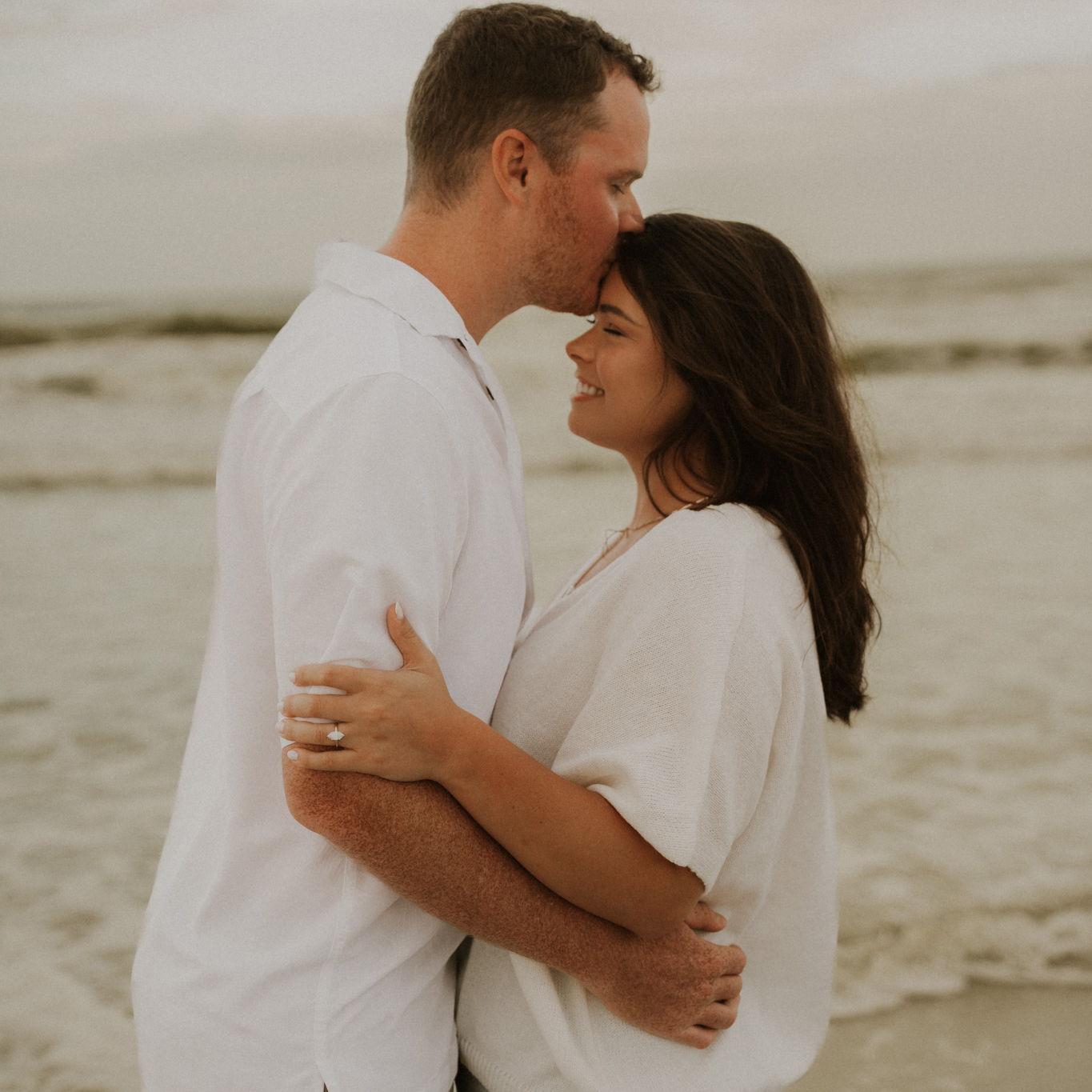 Beach engagement photos.