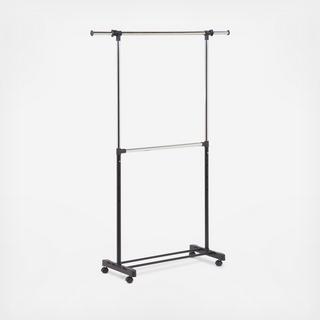 Dual-Rod Expandable Garment Rack