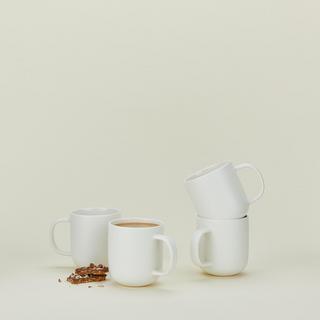 Simple Porcelain Mug, Set of 4