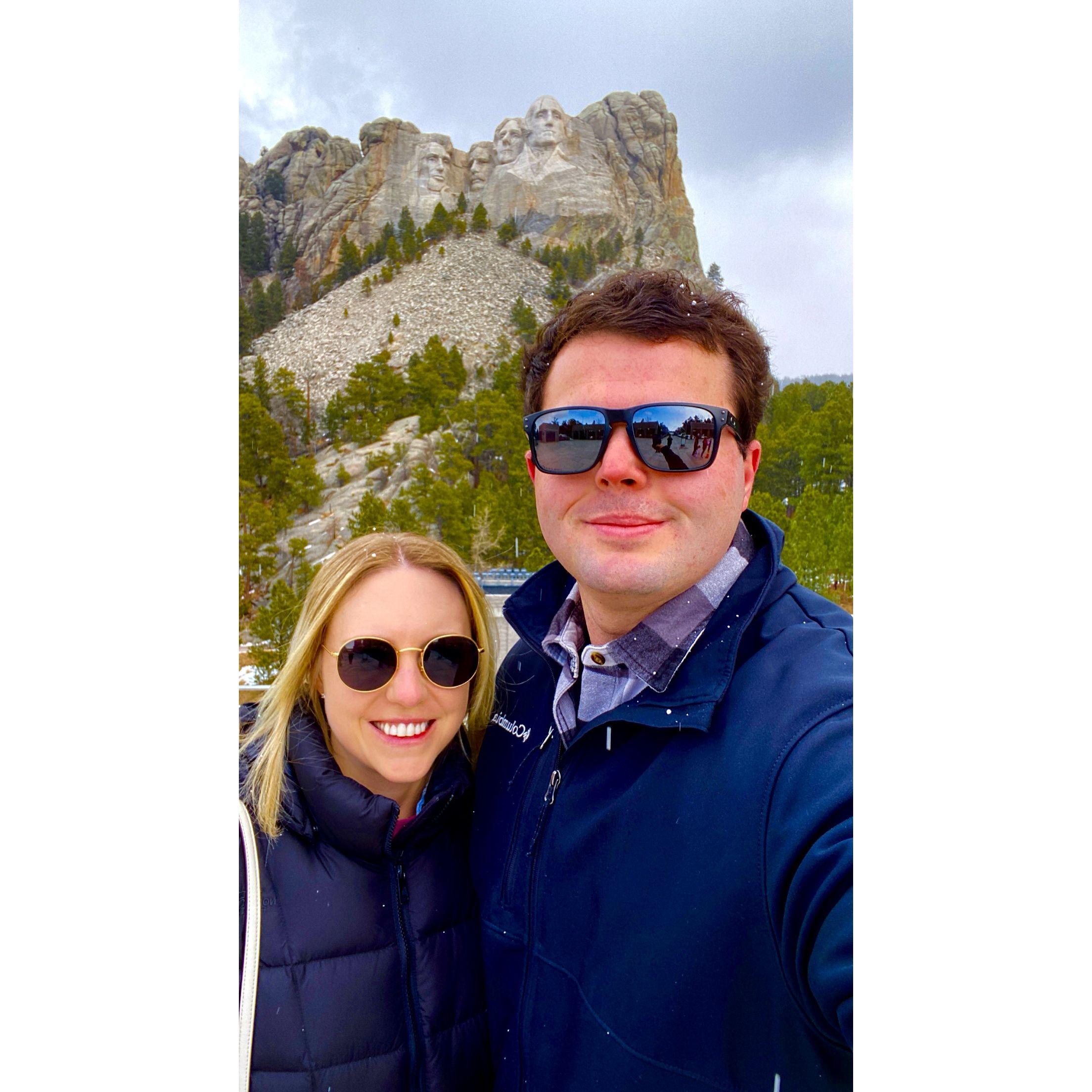 Visiting Mt. Rushmore Together in Amanda's home state of South Dakota.