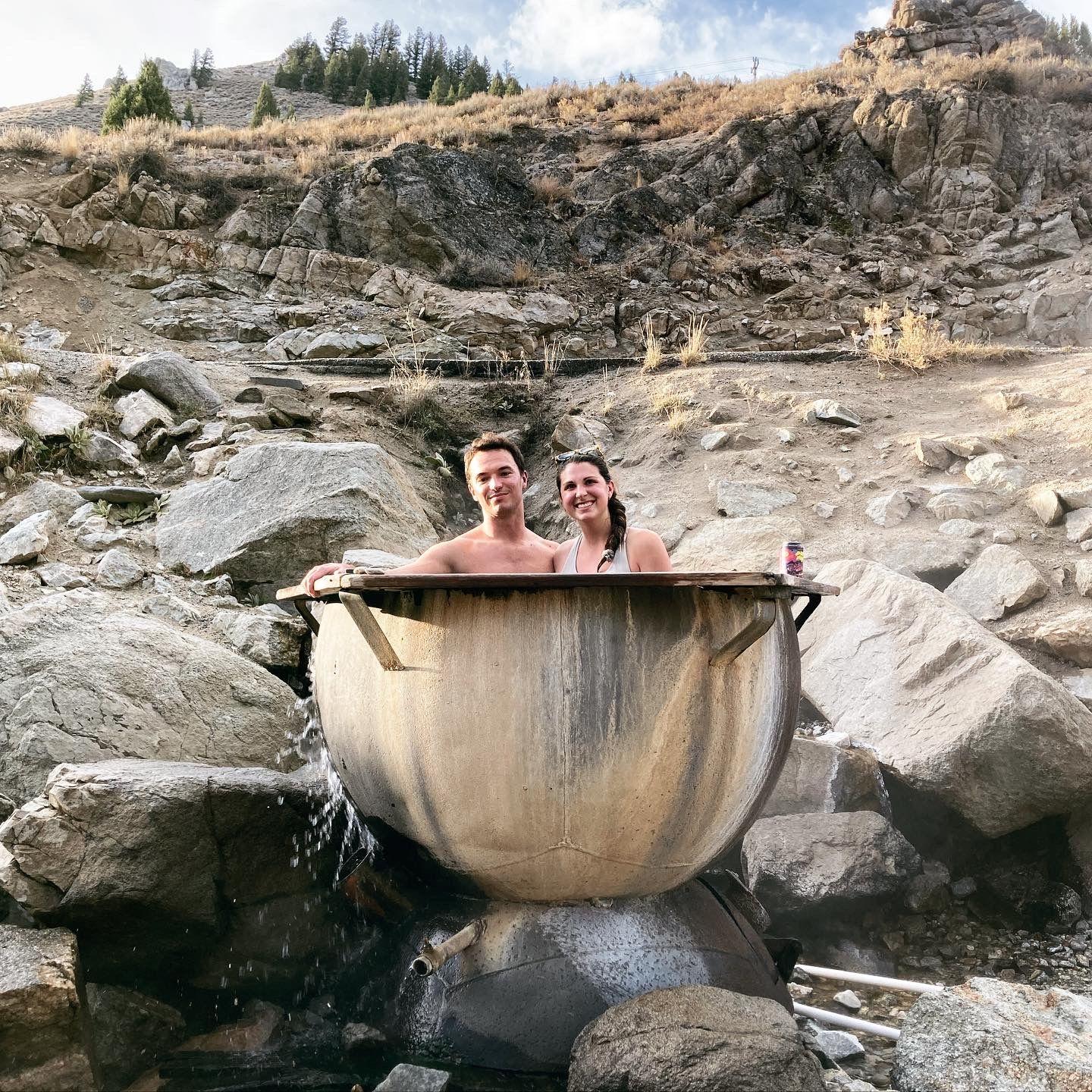 Our first trip together - found this natural hot springs fed tub!
